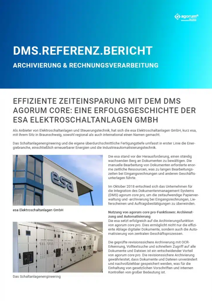 Referenzbericht Dokumentenmanagement es