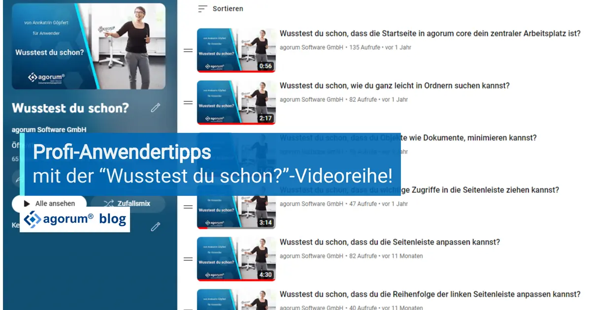 Profi-Anwendertipps mit der "Wusstest du schon" -Videoreihe