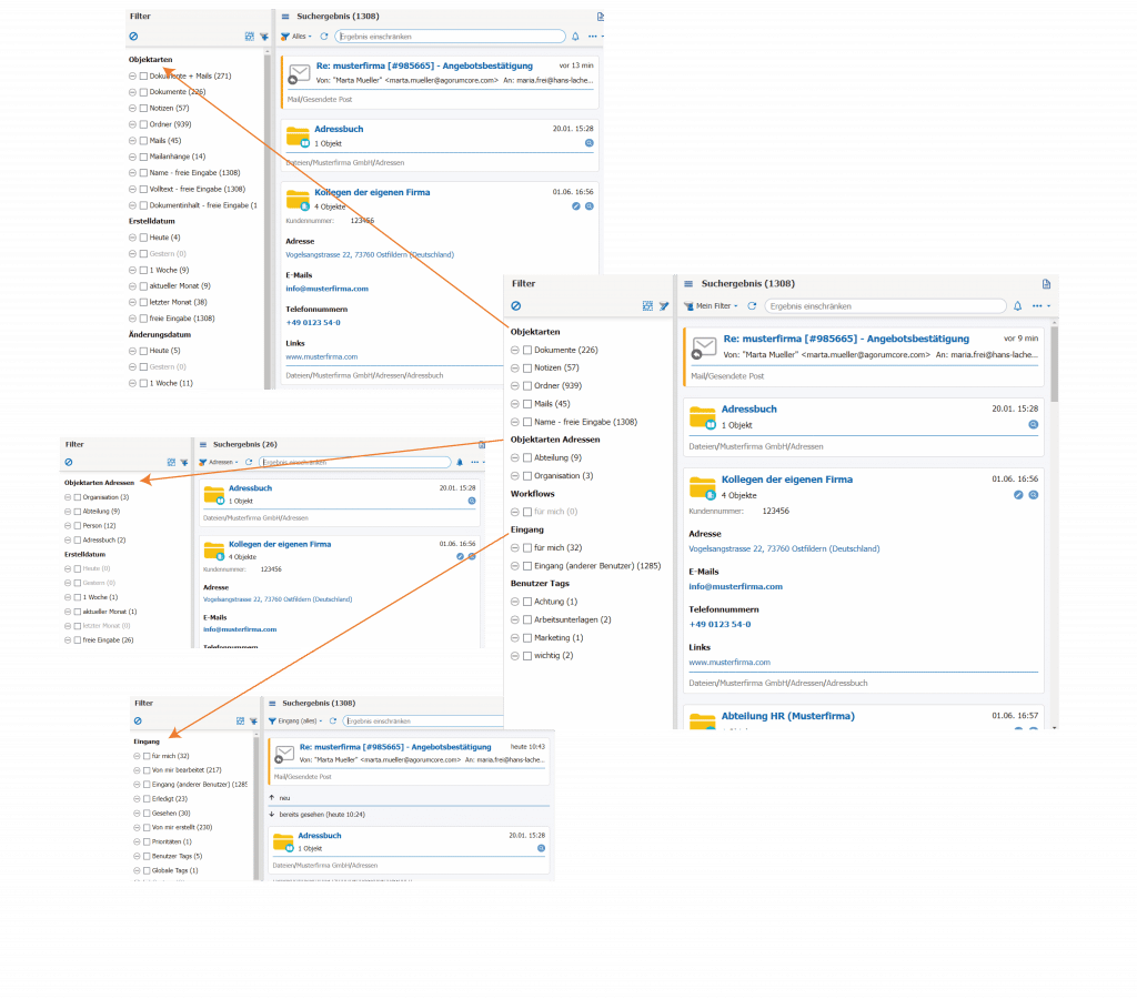 DMS Filter für die Suche