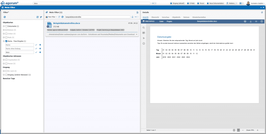 Nahtlose Integration in agorum core