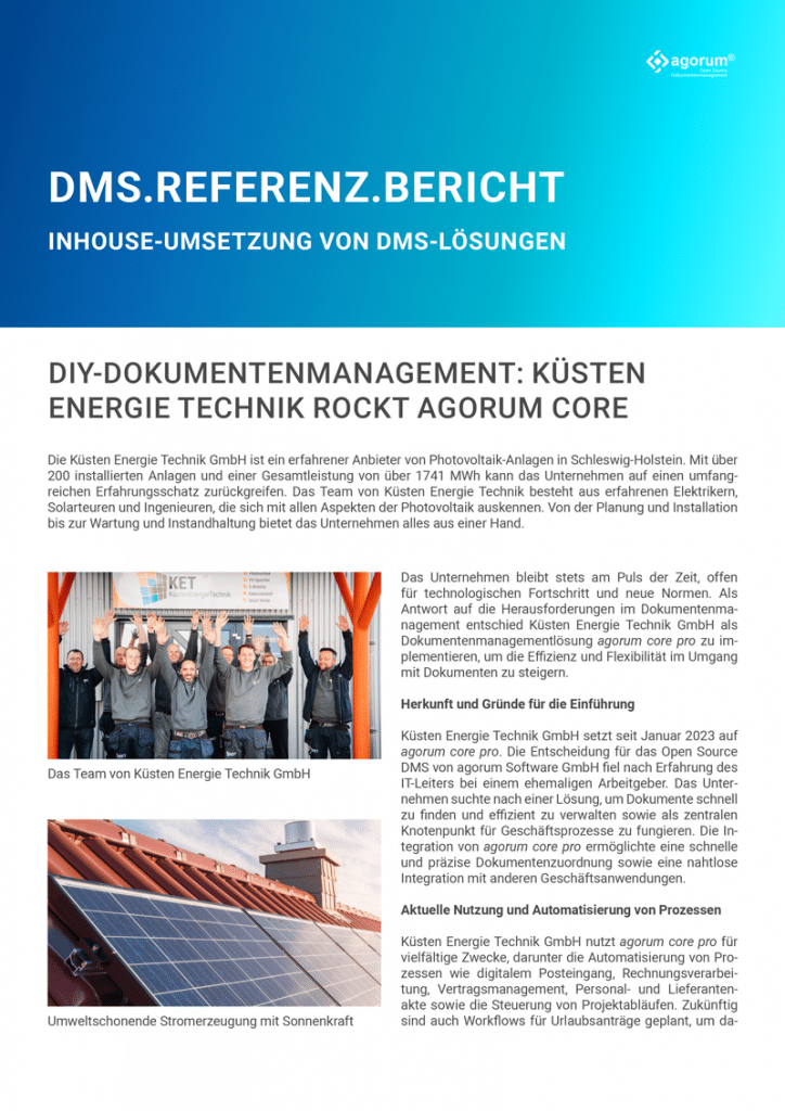 Case Study DMS agorum core pro in Energiebranche