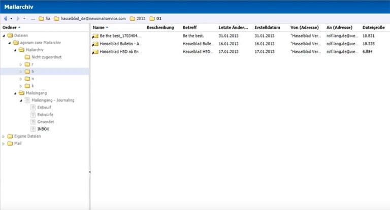 E-Mails revisionssicher archivieren agorum core Mailarchiv
