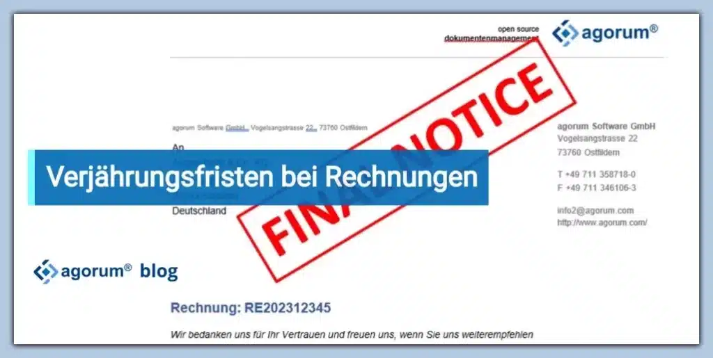 Verjährungsfristen bei Rechnungen