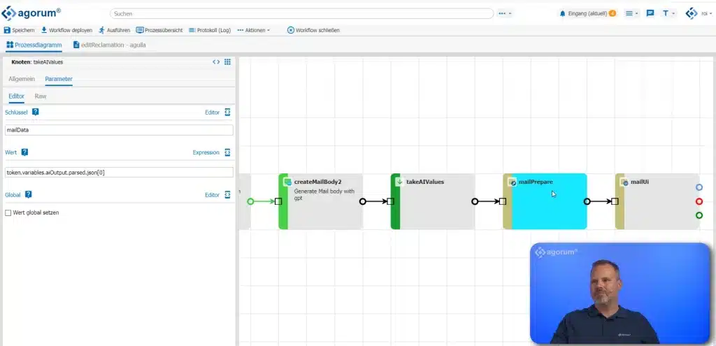 Workflow-Knoten mittels KI